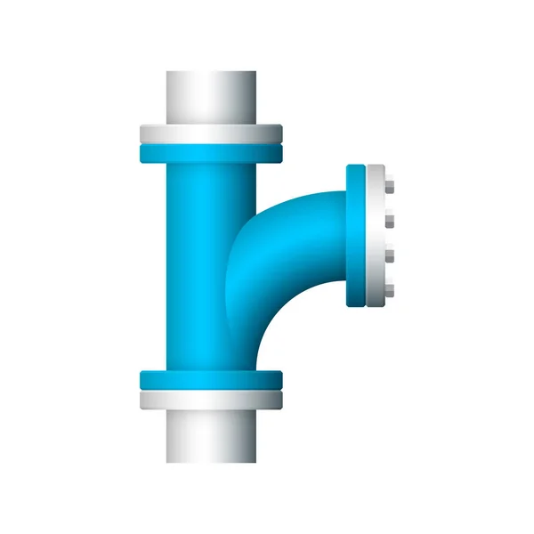 Projeto Ícone Conector Tubo Aço Isolado Fundo Branco — Vetor de Stock