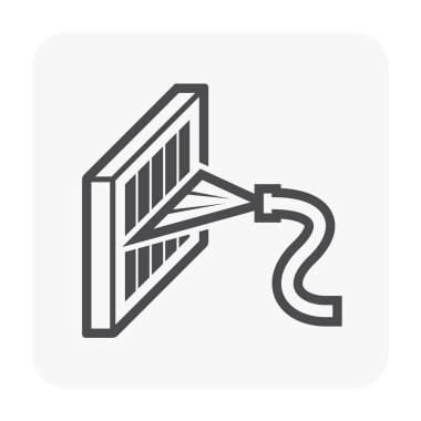 Klima filtresi temizleme simgesi, siyah renk.