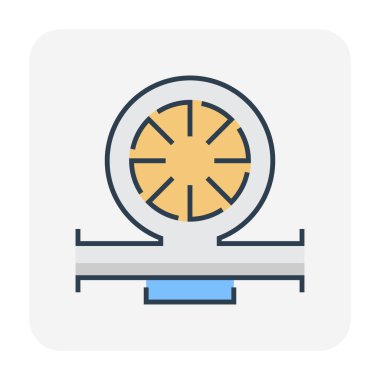 Su pompası ve su borusu ikonu dağıtım suyu için, düzenlenebilir felç.