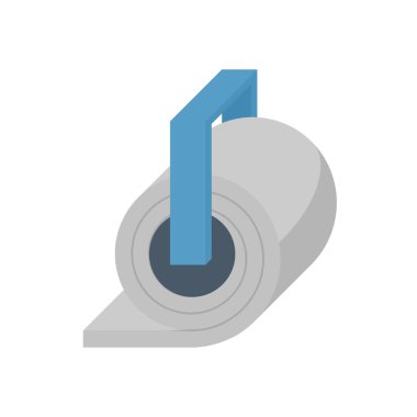 Beyaz arkaplanda çelik rulo vektör simgesi tasarımı.