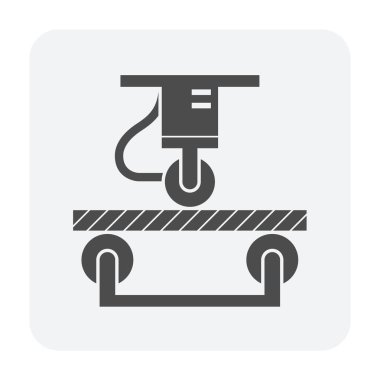 Ahşap zemin bükme kuvveti test vektör simgesi tasarımı endüstriyel grafik tasarım elementi için.