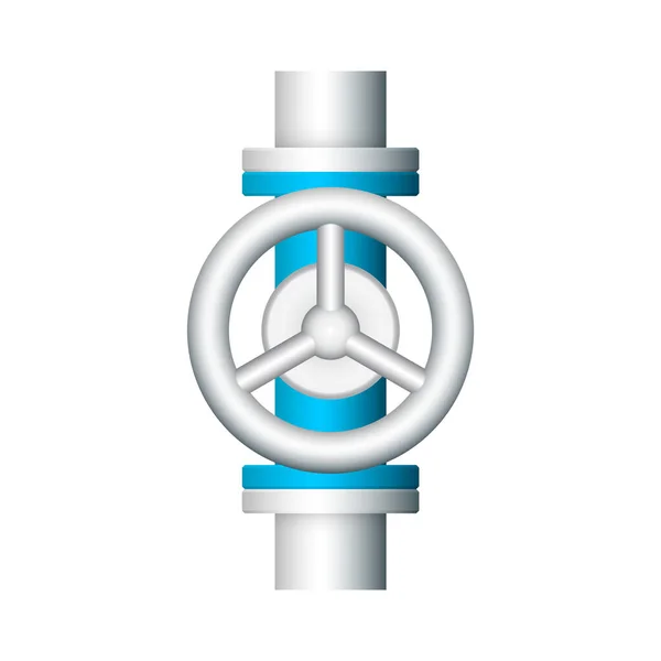 白地に分離された鋼管コネクタとバルブアイコン設計 — ストックベクタ