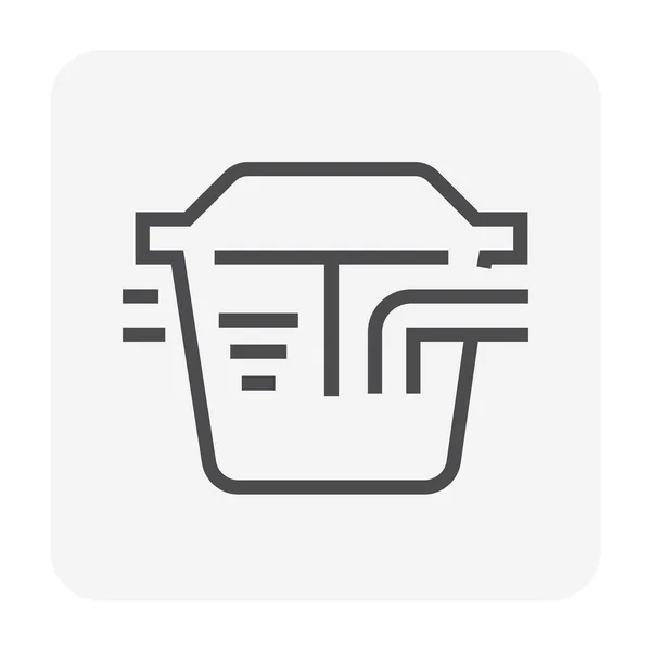 Fettabscheider Icon Design Für Die Konzeption Von Wasseraufbereitungsanlagen Editierbarer Strich — Stockvektor