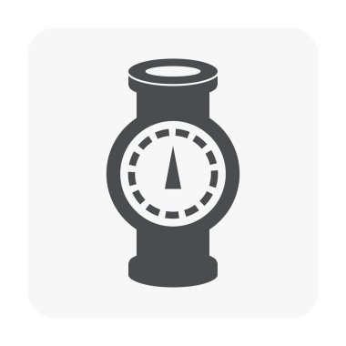 Metre ve boru bağlantı simgesi.