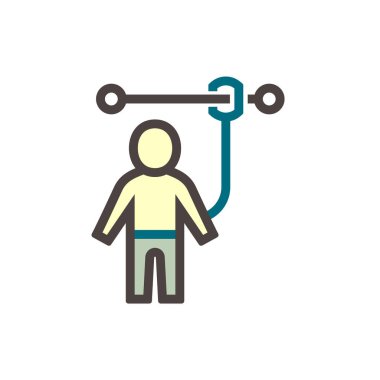 Emniyet kemeri veya güvenlik ekipmanı vektör ikonu tasarımı.