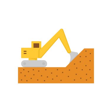 Kazıcı ya da toprak kazma ekipmanı vektör ikonu tasarımı.
