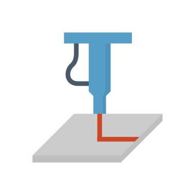 Beyaz arkaplanda çelik kesme vektör simgesi tasarımı.