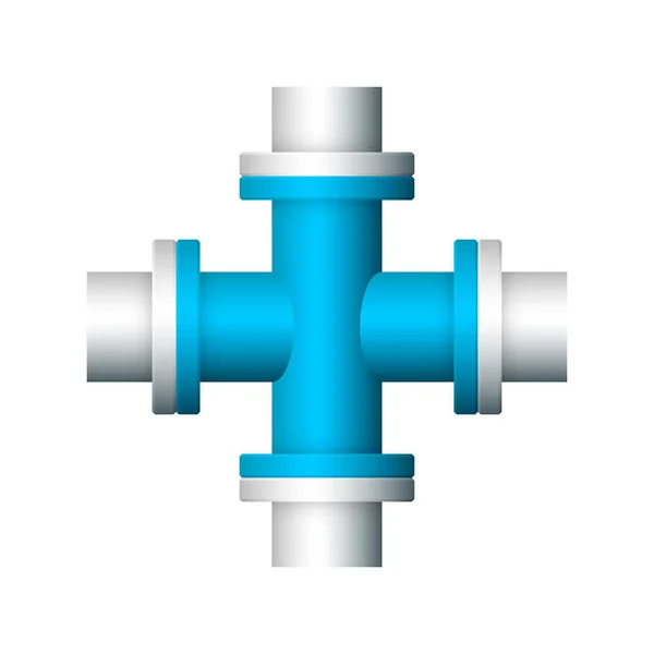 Symboldesign Für Stahlrohrverbinder Isoliert Auf Weißem Hintergrund — Stockvektor