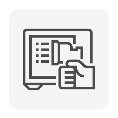 Klima temizleme ve araç simgesi tasarımı, düzenlenebilir vuruş.