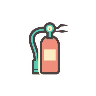 Yangın söndürücü veya güvenlik ekipmanı vektör ikonu tasarımı.