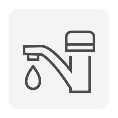 Tesisat konsepti tasarımı için musluk simgesi tasarımı, düzenlenebilir vuruş.