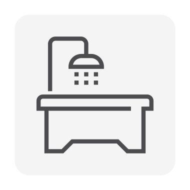 Küvet ve duş vektörü ikonu tasarımı, düzenlenebilir felç.