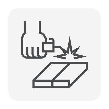 Kaynak işi ve araç simgesi, 64x64 Mükemmel piksel ve düzenlenebilir vuruş.