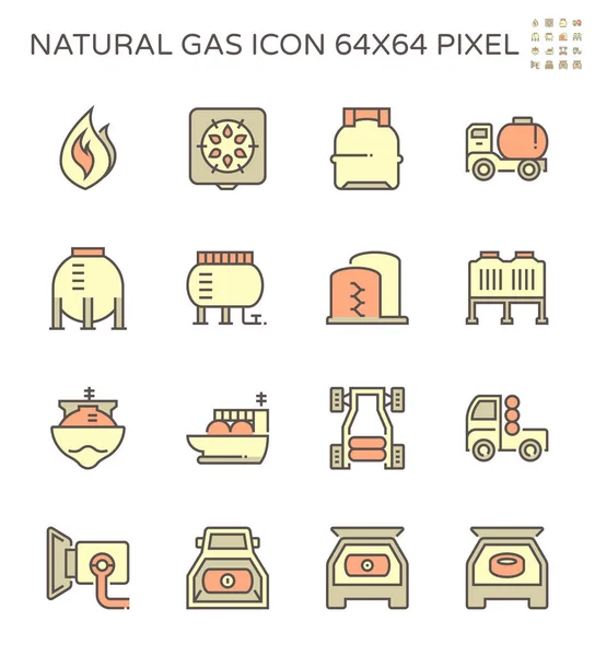 Doğal Gaz Endüstrisi Vektör Seti Tasarımı 64X64 Piksel Mükemmel Düzenlenebilir — Stok Vektör