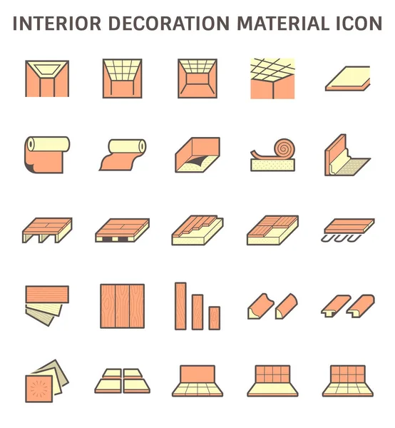 Materi Dekorasi Interior Dan Desain Ikon Vektor Karya Arsitektur - Stok Vektor