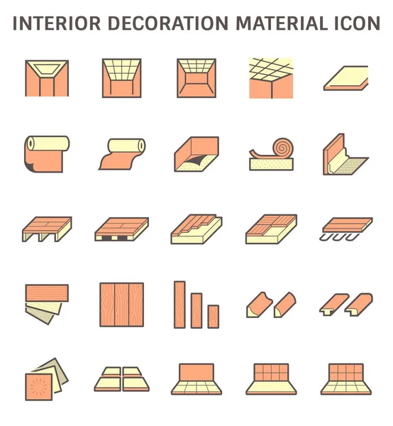 Interieur Decoratiemateriaal Architectonisch Werk Vector Pictogram Ontwerp — Stockvector