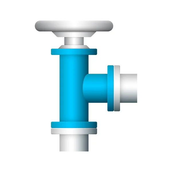 Conector Tubería Acero Diseño Icono Válvula Aislados Bakcground Blanco — Vector de stock