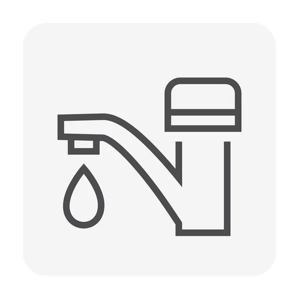 Wasserhahn Icon Design Für Sanitärkonzepte Editierbarer Strich — Stockvektor