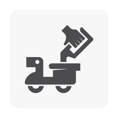 Benzin istasyonu ve ekipman simgesi beyaz.