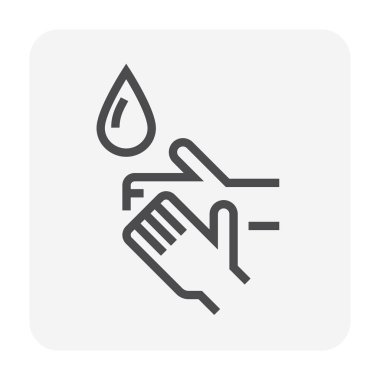 Beyaz, düzenlenebilir vuruş üzerine el yıkama vektörü ikonu tasarımı.