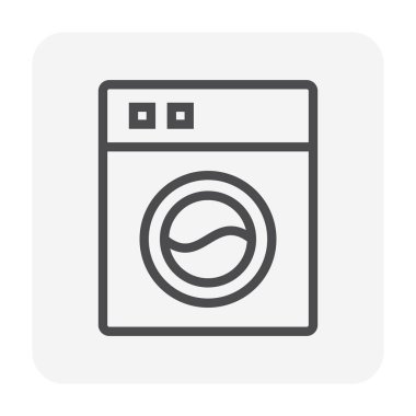 Ev aletleri tasarımı için çamaşır makinesi simgesi tasarımı, düzenlenebilir vuruş.