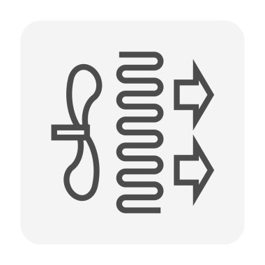 Klima bobini parça simgesi tasarımı, düzenlenebilir vuruş.