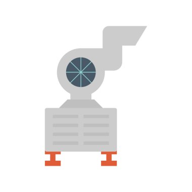 HVAC sisteminin bir parçası olan vantilatör ve kanal boru simgesi.