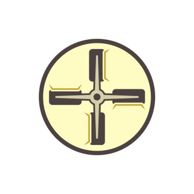 Beton levha cilası ekipman vektör ikonu tasarımı.