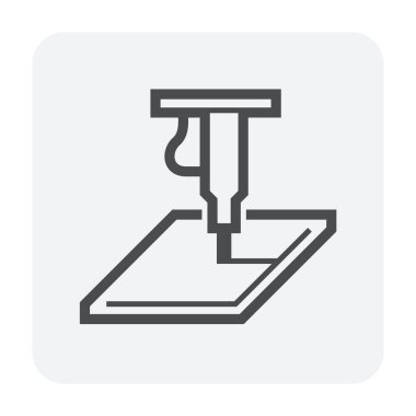 Beyaz arkaplanda çelik kesme vektör simgesi tasarımı.