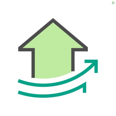 Gayrimenkul vektör ikonu tasarımının konsept tasarımını artır, 48x48 piksel mükemmel ve düzenlenebilir vuruş.