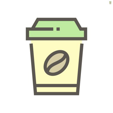 Gıda grafik tasarımı için plastik bardak vektör ikonu tasarımı kahve, 48X48 piksel mükemmel ve düzenlenebilir felç.