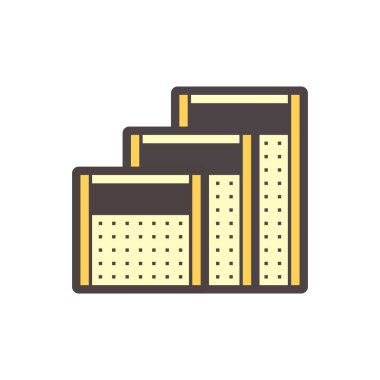 Beyaz üzerine bölünmüş duvar veya bölünmüş uzay ekipman vektör simgesi tasarımı.