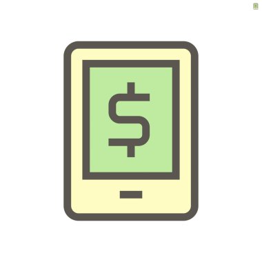 Çevrimiçi mobil bankacılık vektör simgesi tasarımı, 48X48 piksel mükemmel ve düzenlenebilir vuruş.