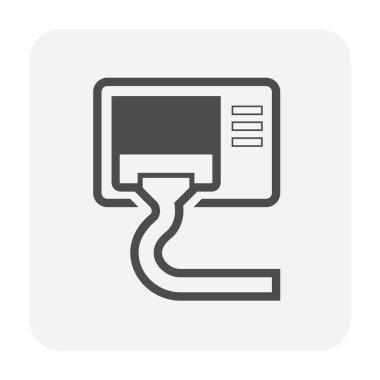 Hava kompresörü ve temizlik işi simgesi, siyah renk.