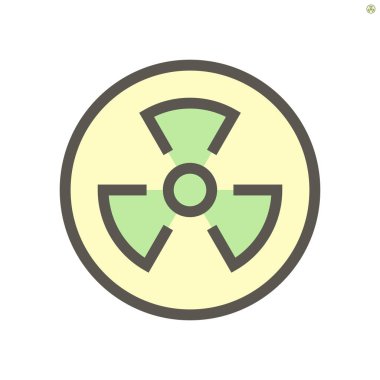 Askeri ve ordu grafik tasarım elementleri için radyoaktif madde vektör ikonu tasarımı.