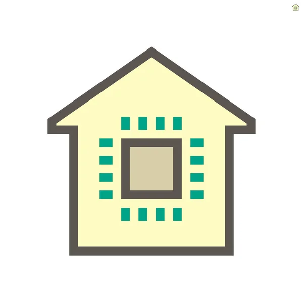 Smart Home Und Mikrochip Technologie Vektor Icon Design 48X48 Pixel — Stockvektor
