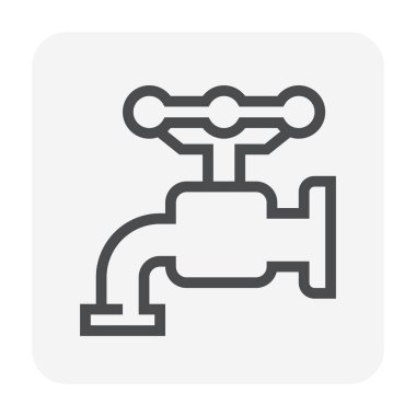 Musluk simgesi siyah, 48x48 Mükemmel piksel ve düzenlenebilir vuruş.