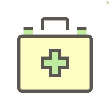 Askeri ve ordu grafik tasarım elementleri için acil durum çanta vektör simgesi tasarımı.