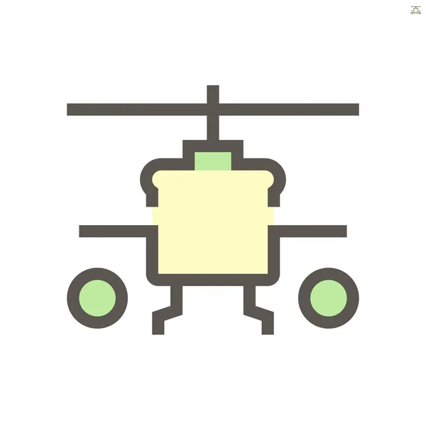 Projeto Ícone Vetor Helicóptero Militar Para Elemento Design Gráfico Militar — Vetor de Stock