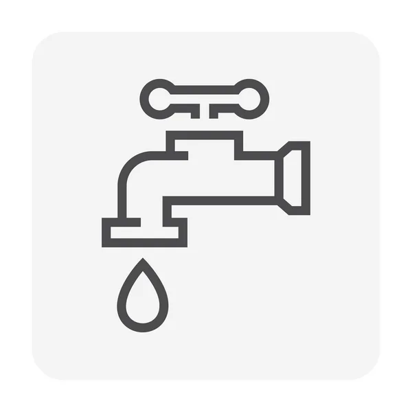 Faucet Icon Design Plumbing Concept Design Editable Stroke — Stock Vector