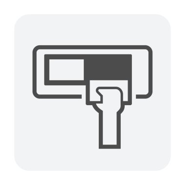 Klima ve temizlik işi simgesi, siyah renk.