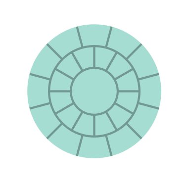 Concrete paver block brick floor icon for landscaping design.