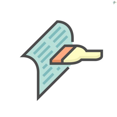 Klima filtresi temizleme vektör ikonu tasarımı, 64x64 piksel mükemmel ve düzenlenebilir vuruş.