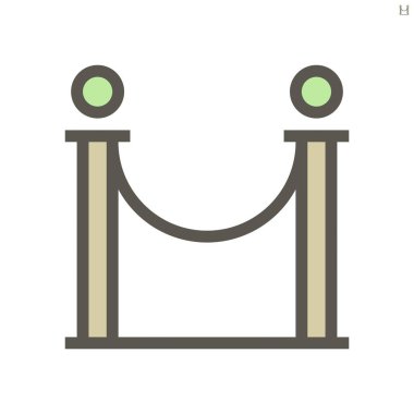 Barricade stand of theater vector icon design, 48X48 pixel perfect and editable stroke.