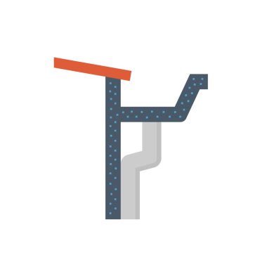 Beyaz üzerinde oluklar ve drenaj sistemi simgesi tasarımı.