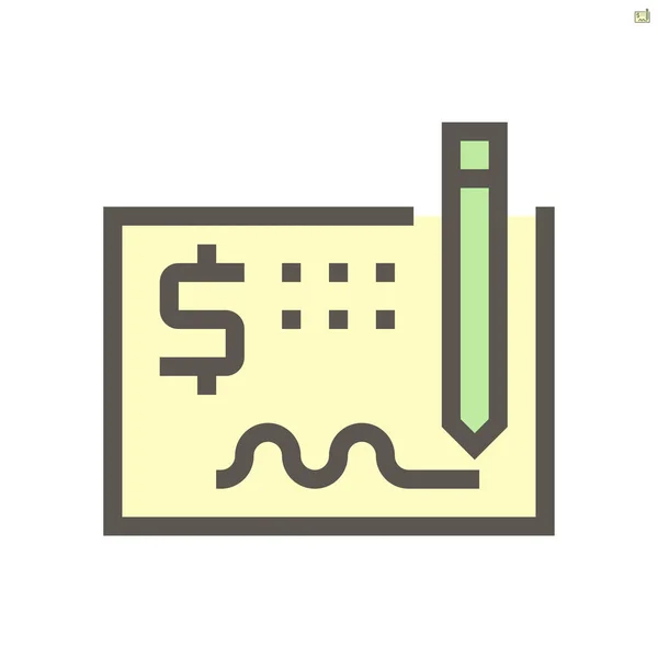 Money Check Vector Icon Design Financial Graphic Design Element 48X48 — Διανυσματικό Αρχείο