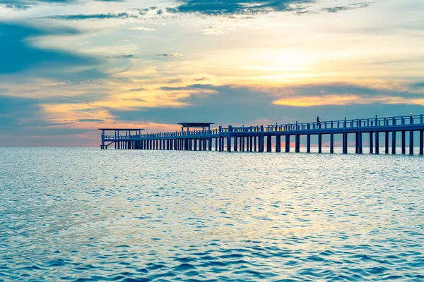 Wood Bridge Seascape Day Time — Stock Photo, Image