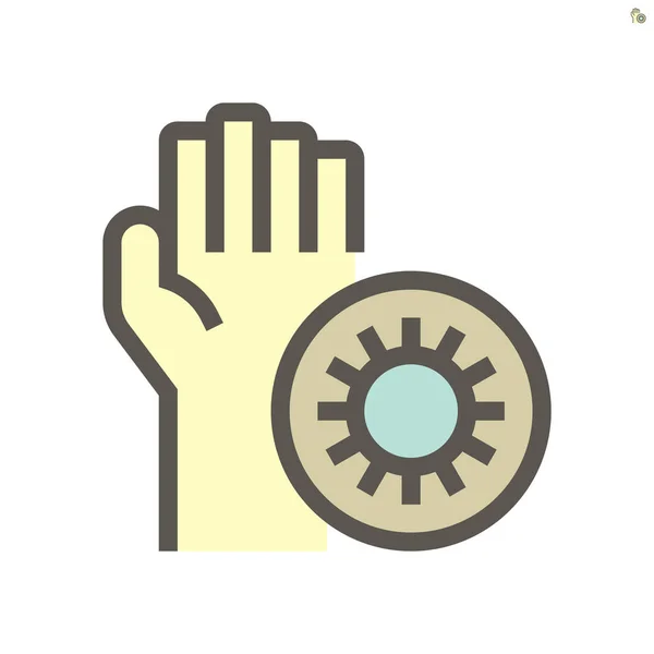 Schmutzige Hände Und Coronavirus Vektor Icon Design 64X64 Pixel Perfekt — Stockvektor