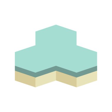 Concrete paver block brick floor icon for landscaping design.