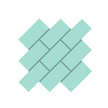 Concrete paver block brick floor icon for landscaping design.